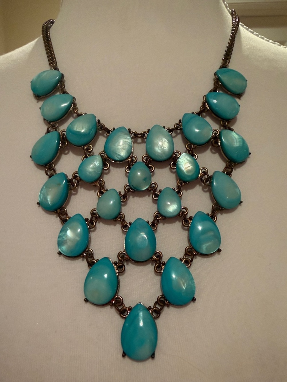 Chicos Turquoise Teardrop Bib Necklace - Women Jewelry